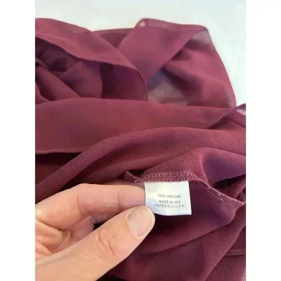 Misa Los Angeles Dress Maroon Tereza Dress Boho Peasant Oversized Dress Size XS - Picture 15 of 16